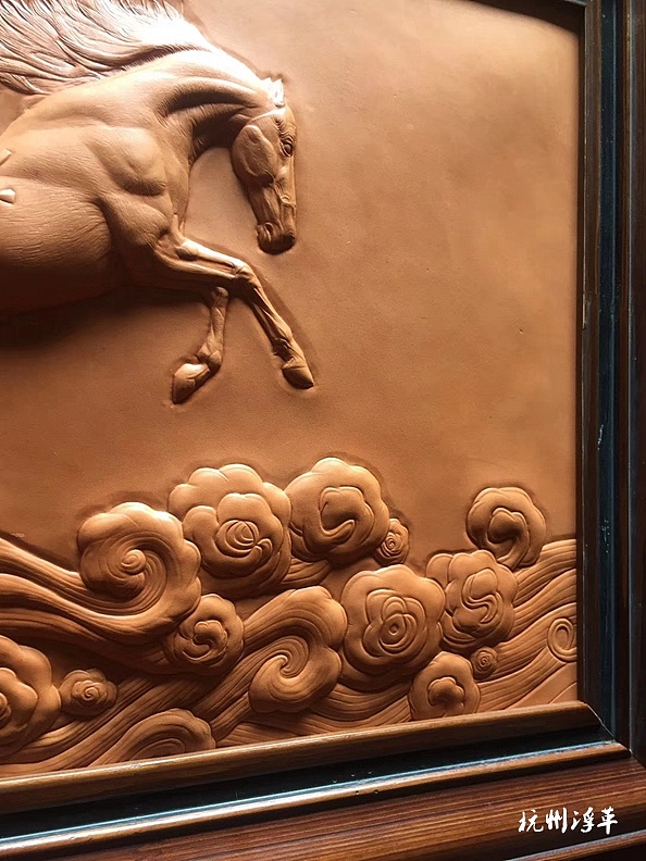 原创皮雕皮塑作品—几何形体的马|手工艺|工艺品设计|浮革皮艺 - 原创