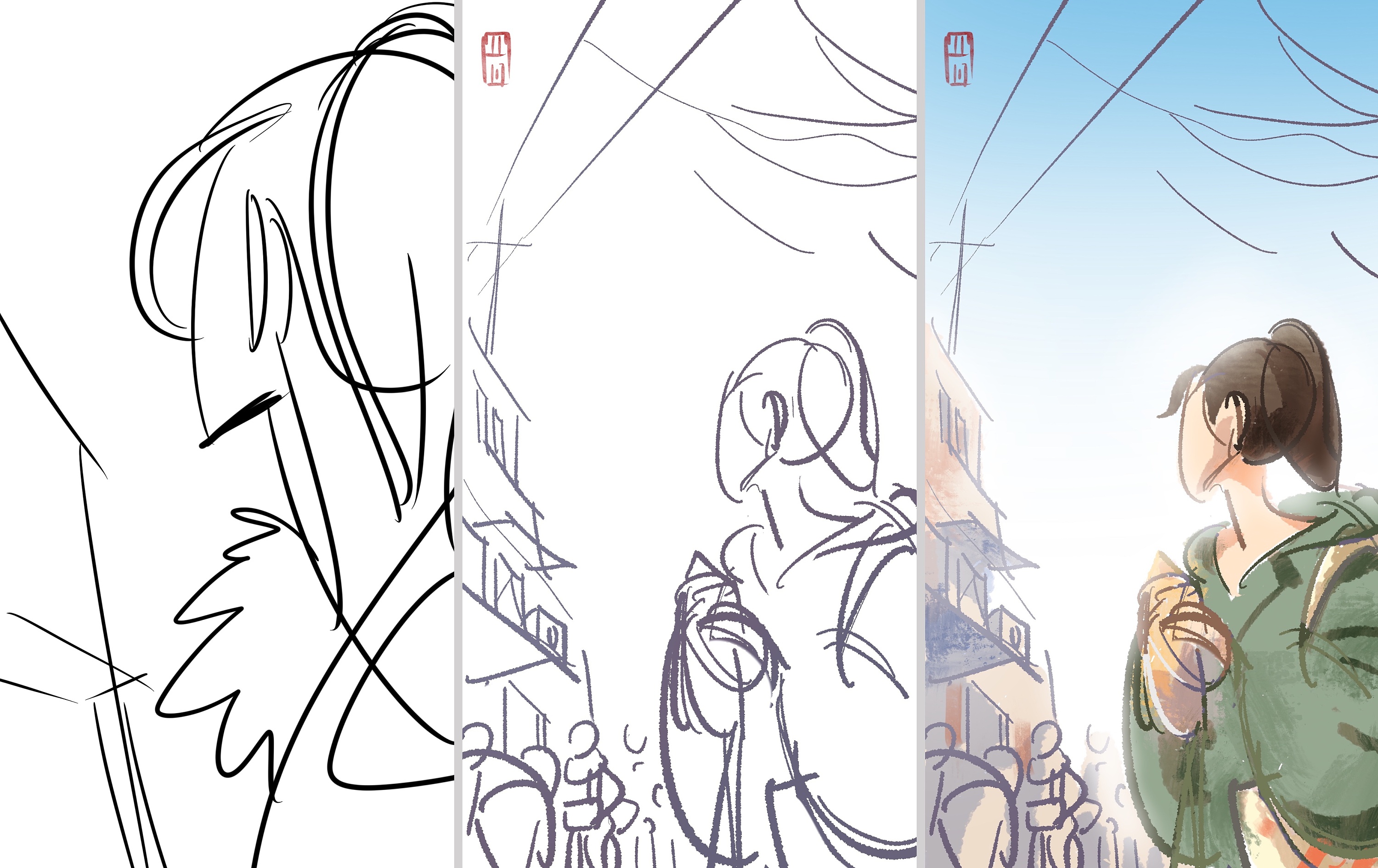 民谣中的姑娘之《关于郑州的记忆》|插画|商业插画|尚亚努扎伊 - 原创