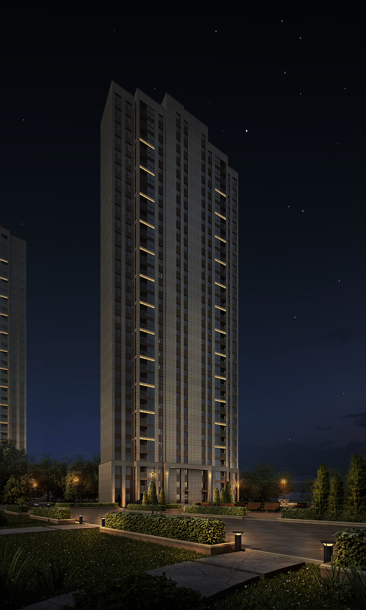 某住宅小区灯光效果图