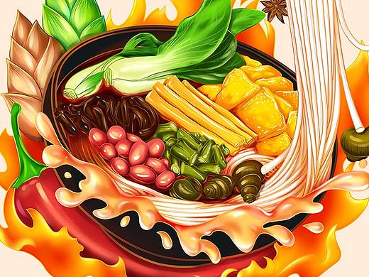 螺蛳粉插画