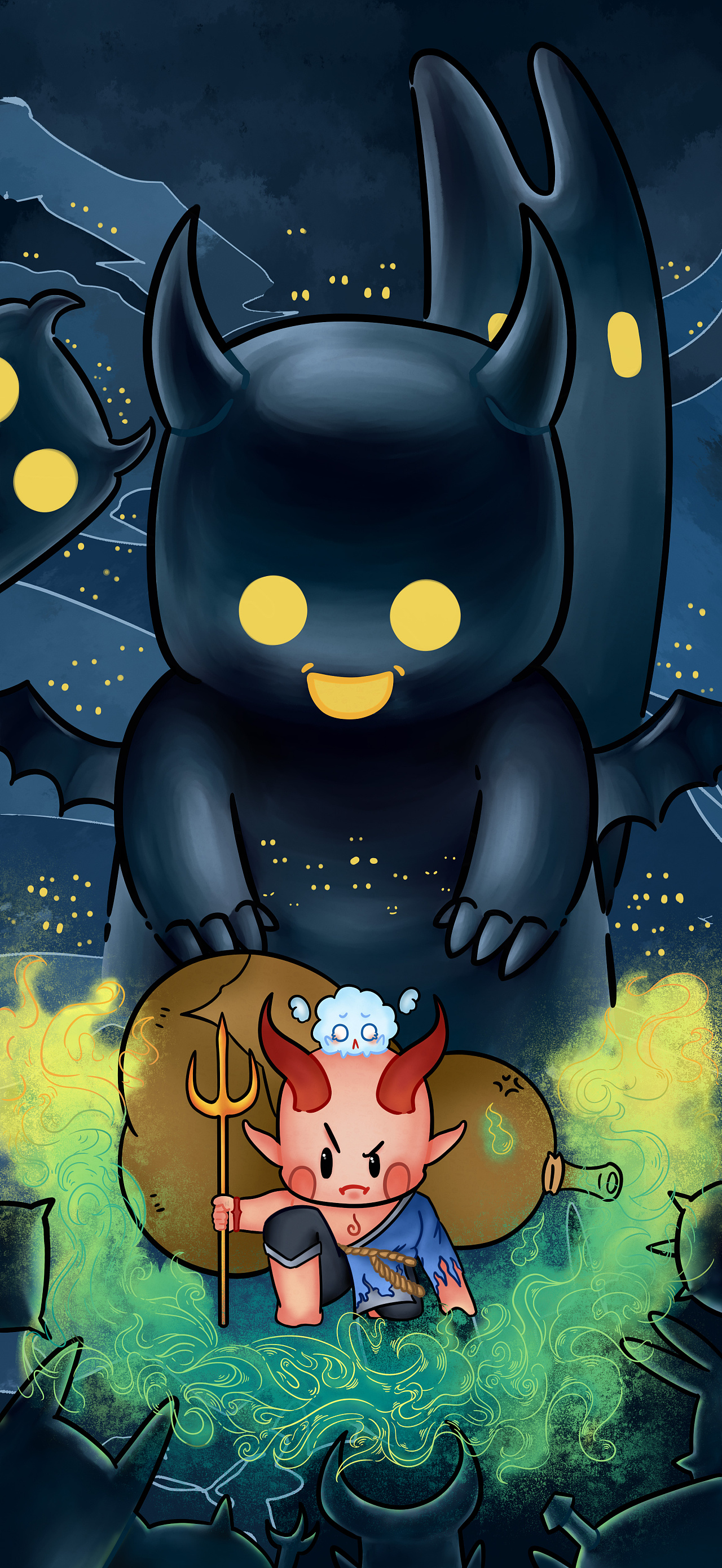 萌宝除魔系列插画-开始