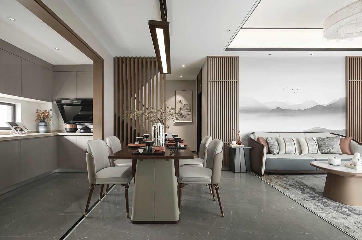 郑州康桥香溪郡145平新中式三室装修效果图