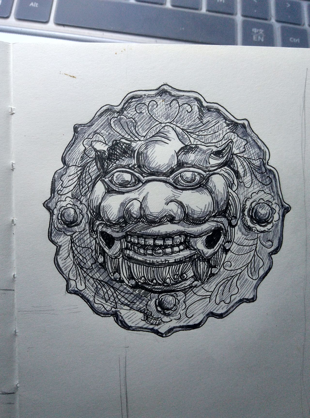 石狮子（图ZNDQxOTAxNTY=） - 商业插画 - 站酷设计师苏苏的速写日记原创素材 - 站酷ZCOOL
