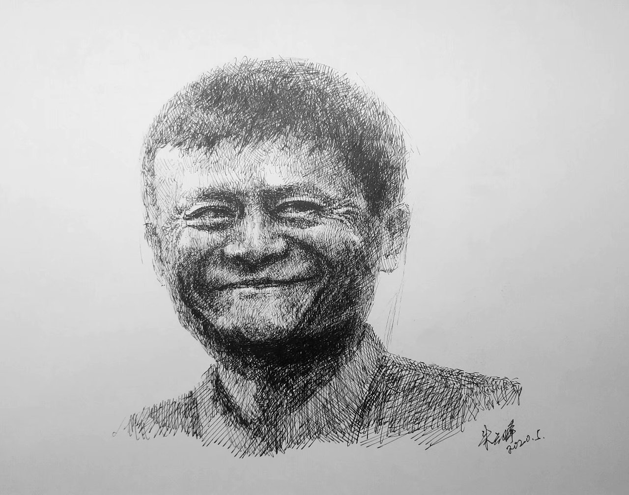 钢笔画头像习作