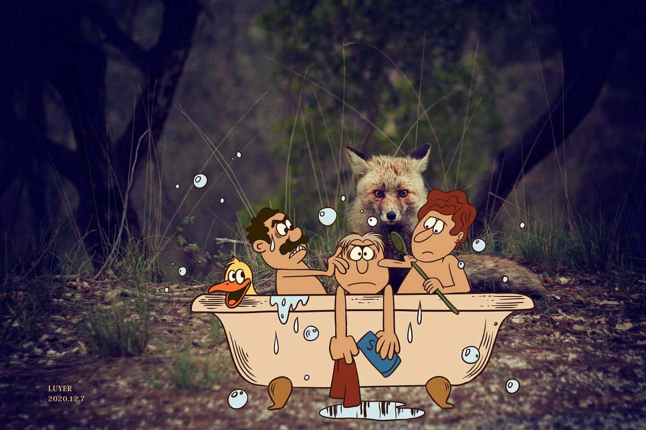 十二月照片与插画结合