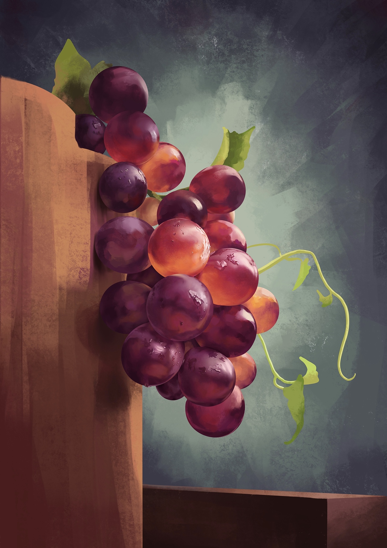 绘一串甜甜的葡萄_李安也-站酷zcool