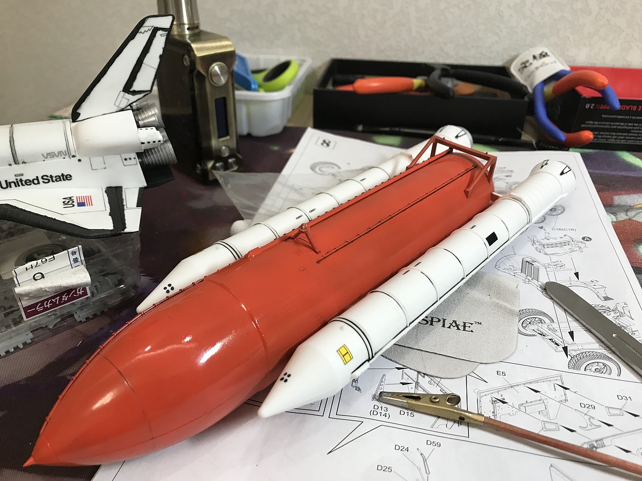 长谷川品牌1200比例燃料助推器航天飞机