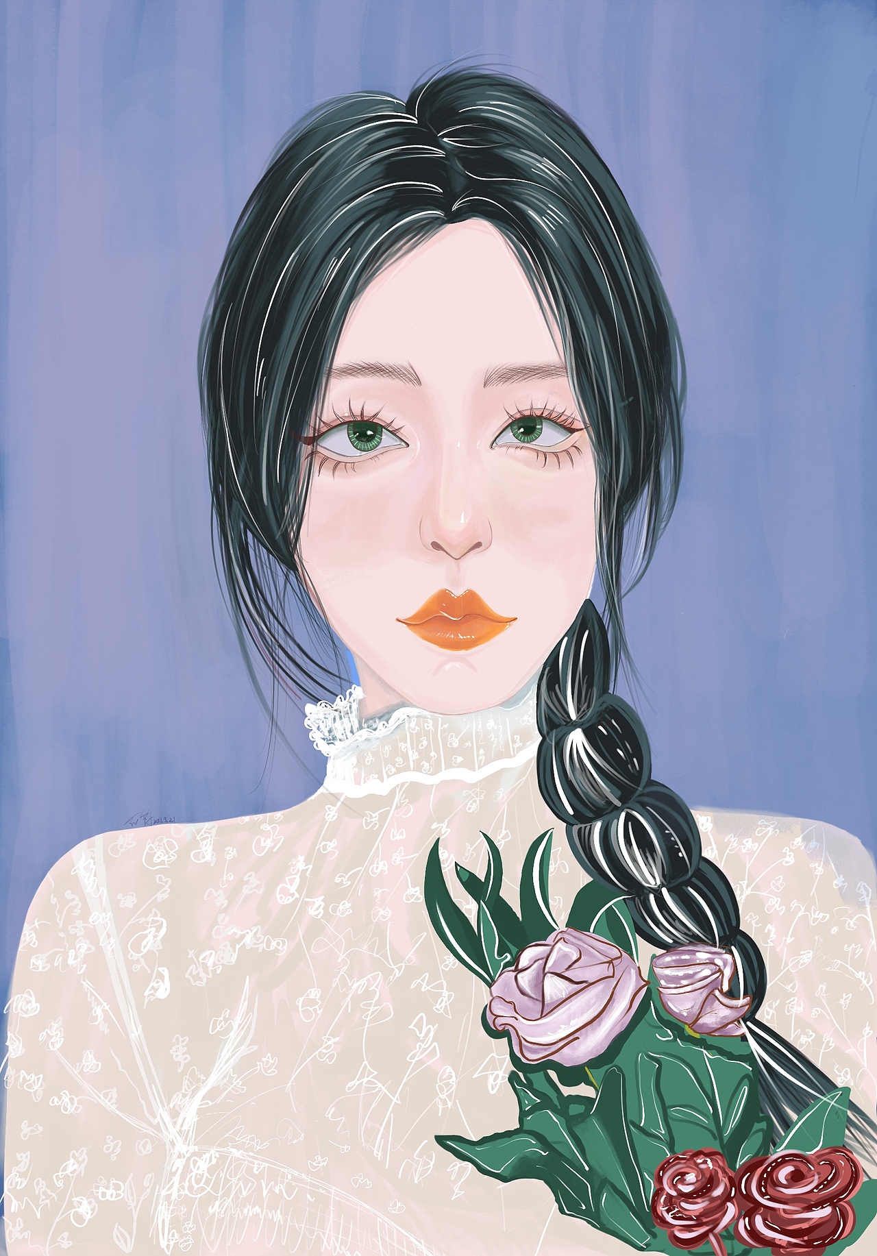 插画头像iPad绘画🎨（图ZMjQ5NjA5NzM2） - 艺术插画 - 站酷设计师maching原创素材 - 站酷ZCOOL