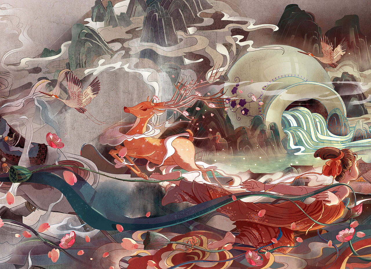 水墨国风插画-妙笔生花