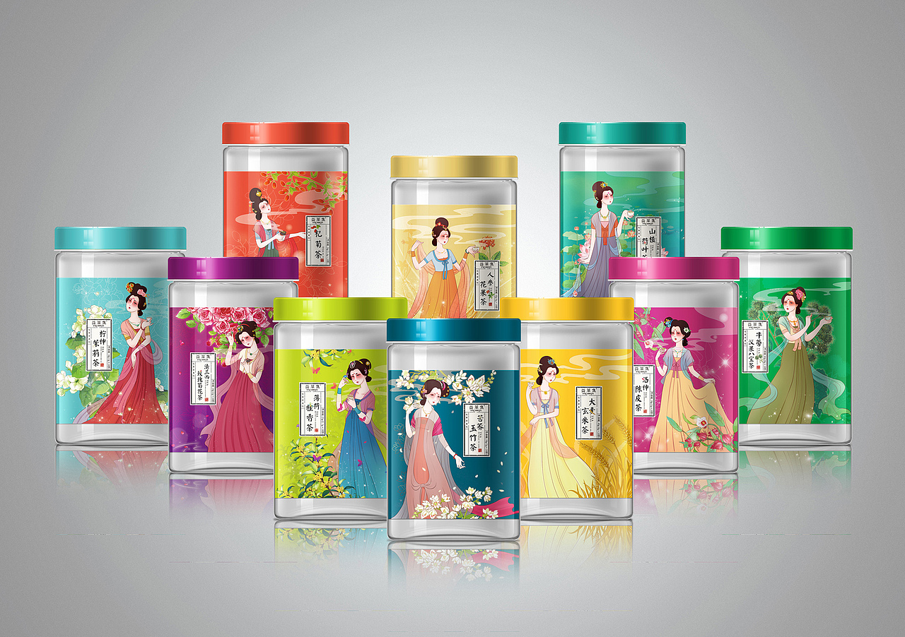 花草茶系列包装（图ZMzIwODA1NTY=） - 包装 - 站酷设计师san_水原创素材 - 站酷ZCOOL
