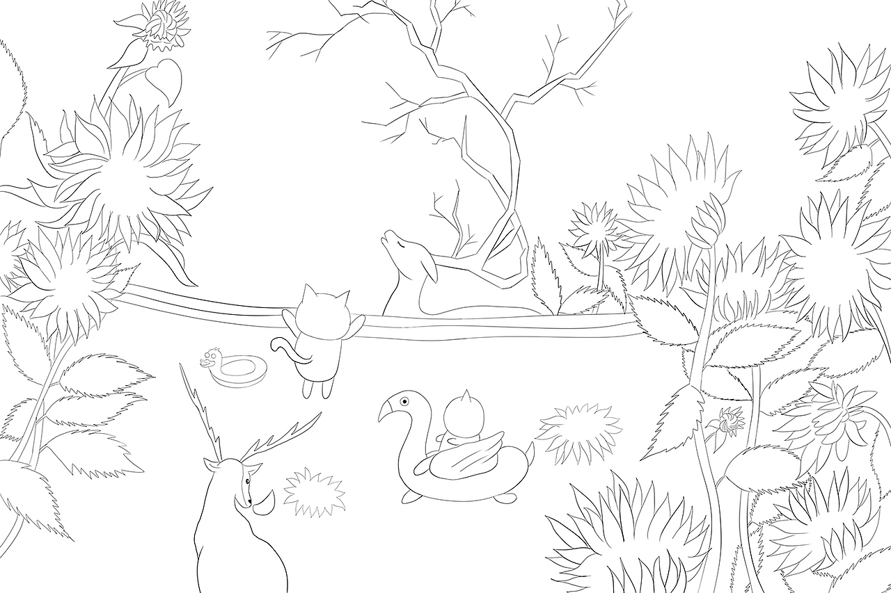 follizoo向日葵花海（图ZMTY4ODEyODMy） - 商业插画 - 站酷设计师喵喵喵喵唔原创素材 - 站酷ZCOOL