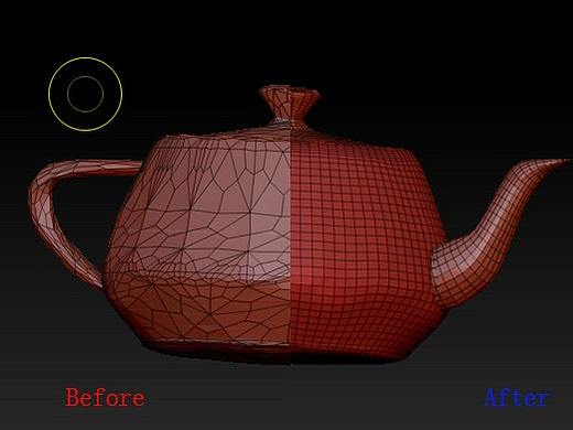 ZBrush重新布线多边面转四边面图文教程