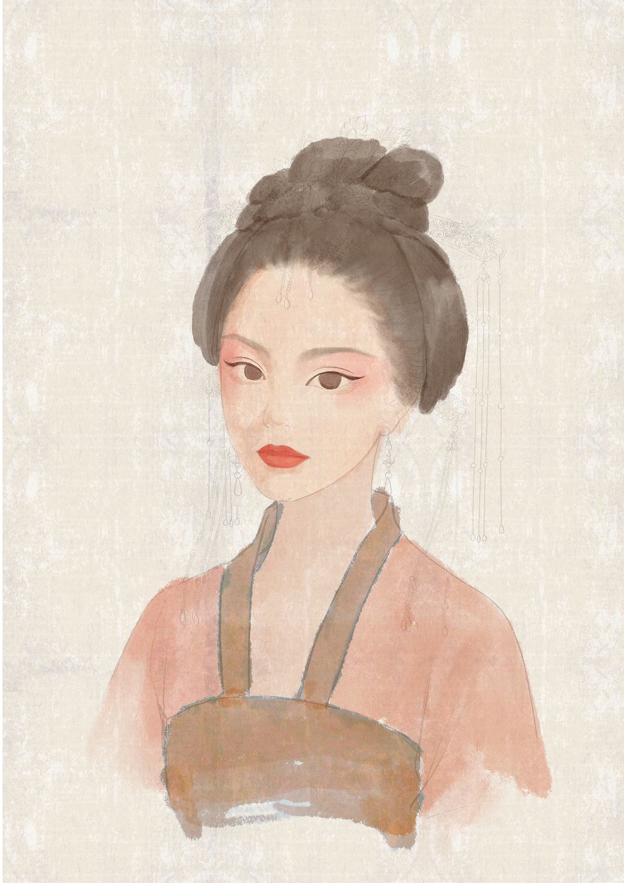 唐妆（图ZMjQ0OTcxNjIw） - 艺术插画 - 站酷设计师月溪鸣原创素材 - 站酷ZCOOL