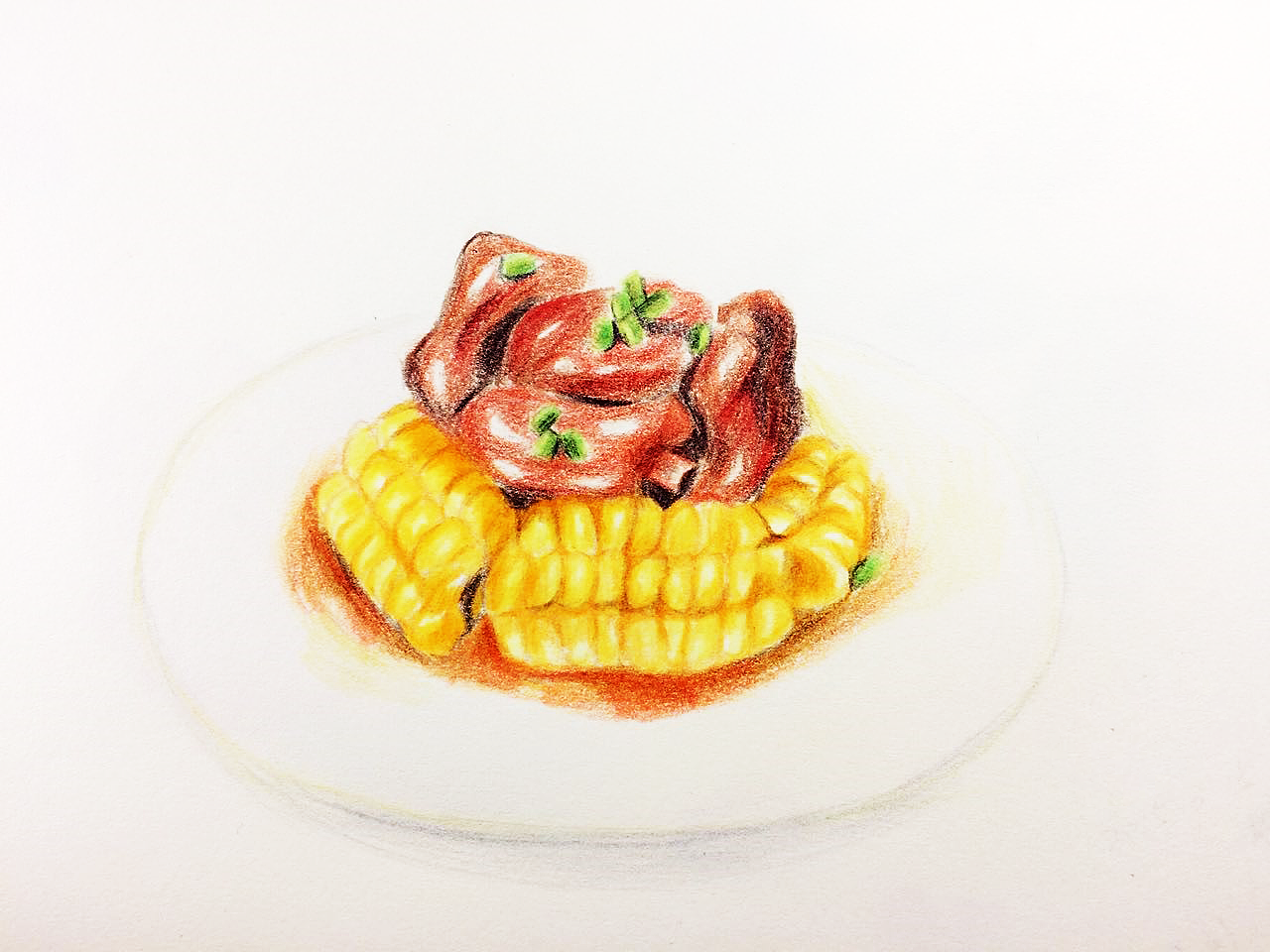 玉米烧排骨|插画|插画习作|住在观里的楠哥 - 原创作品 - 站酷 (zcool