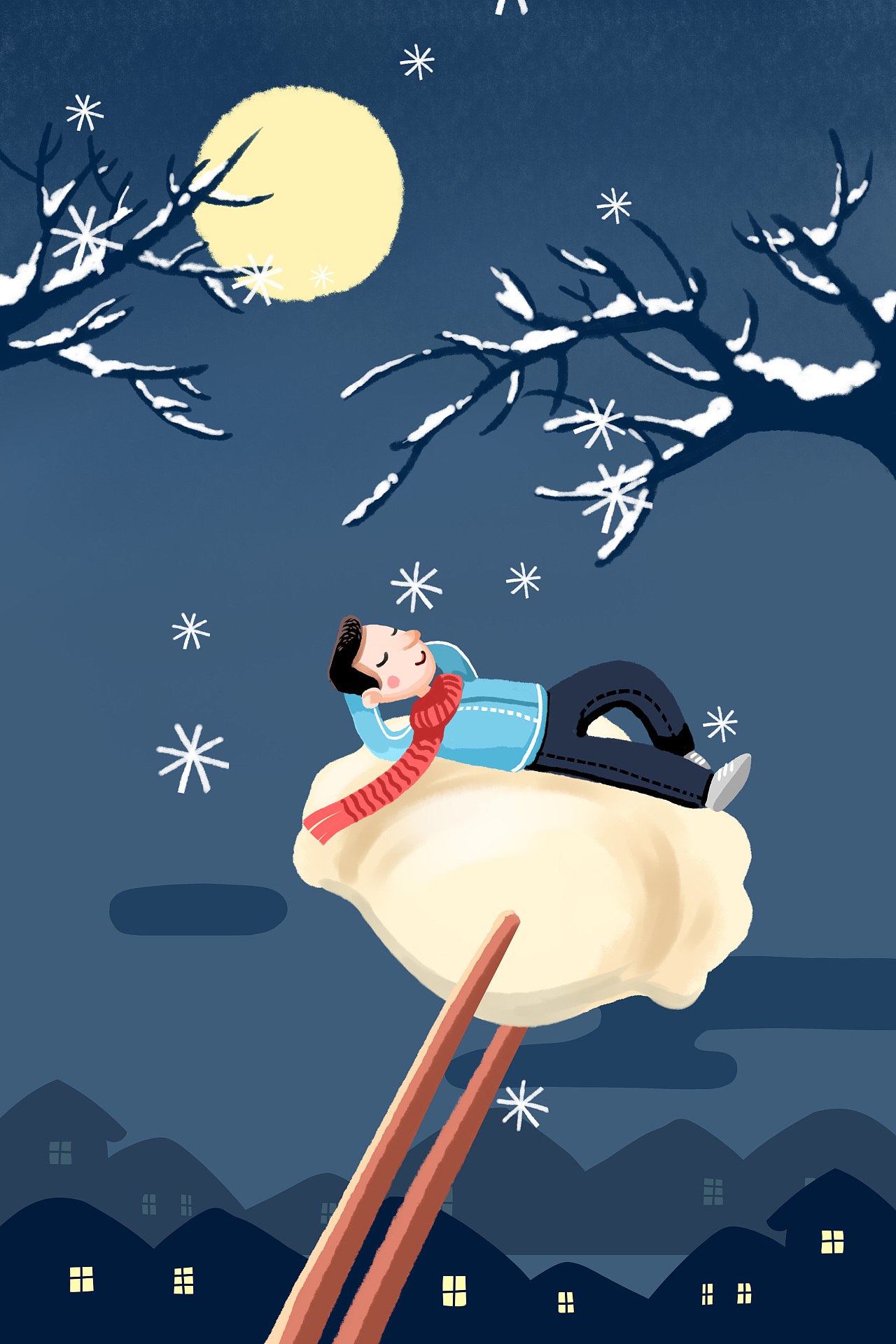 冬日雪景插画图片素材_免费下载_ai图片格式_VRF高清图片400082730_摄图网