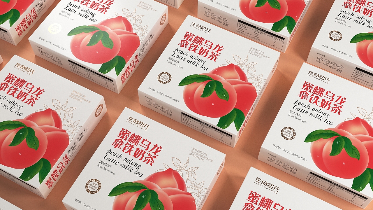 蜜桃乌龙奶茶固体饮料 · 生命初元（图ZMjAxODY2MTky） - 包装 - 站酷设计师刘益铭原创素材 - 站酷ZCOOL