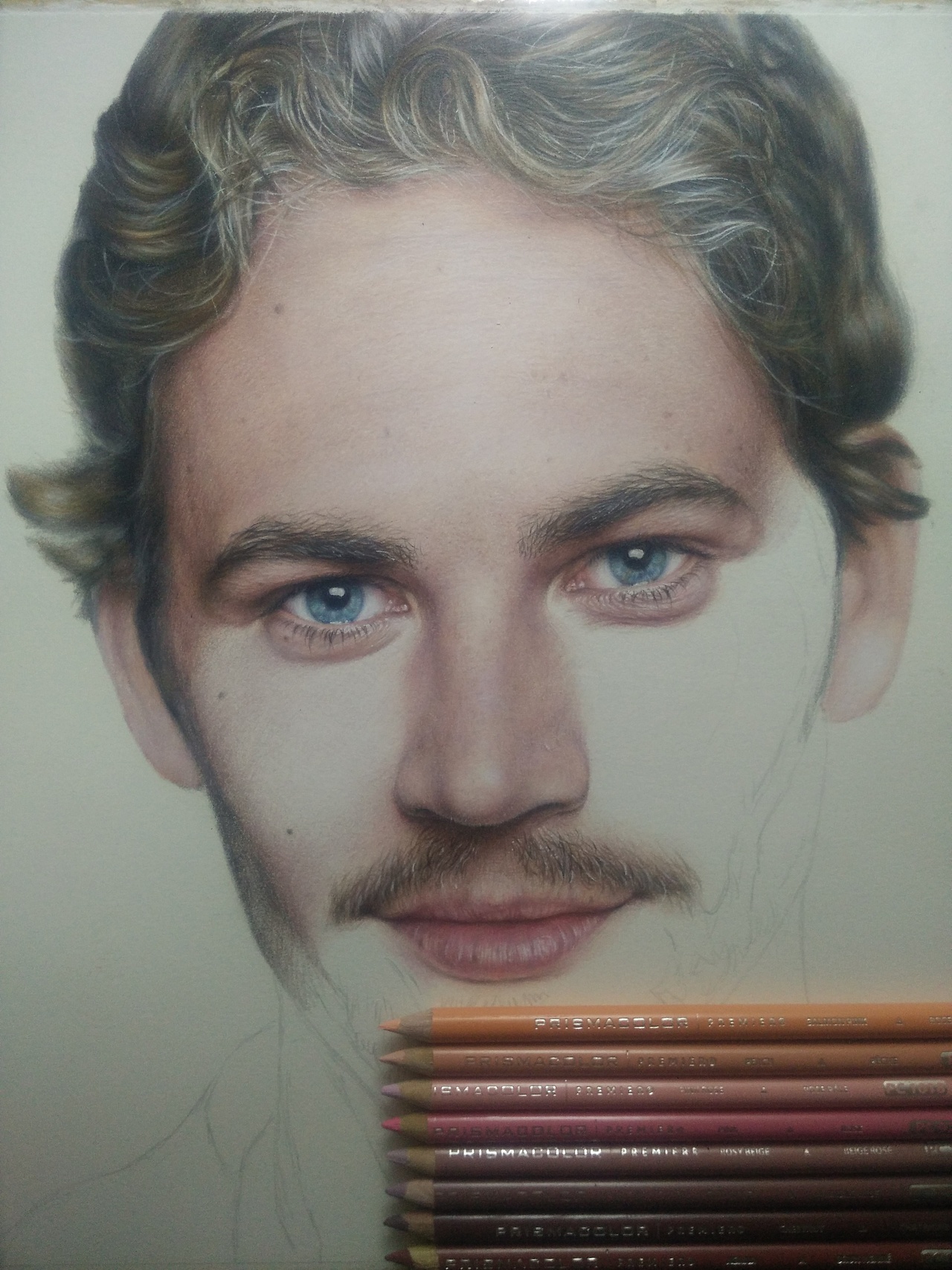 彩铅手绘保罗·沃克