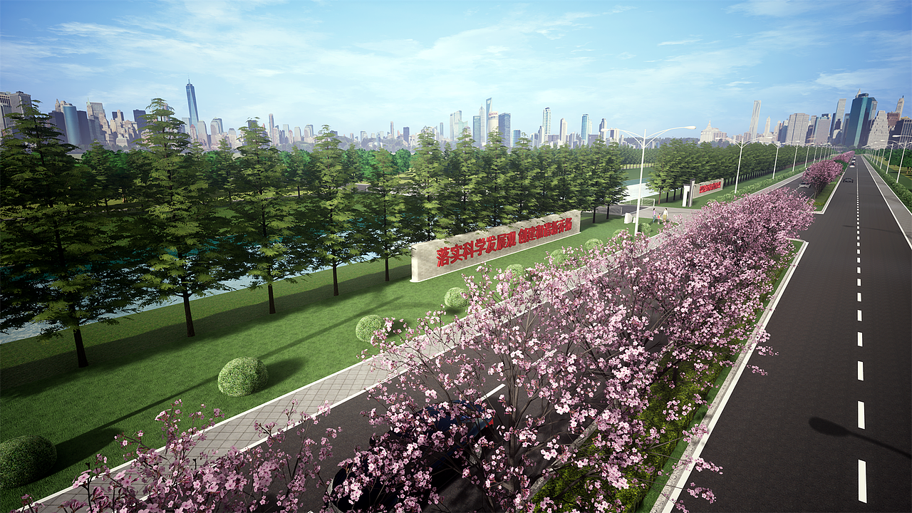 一个村镇道路绿化改造方案