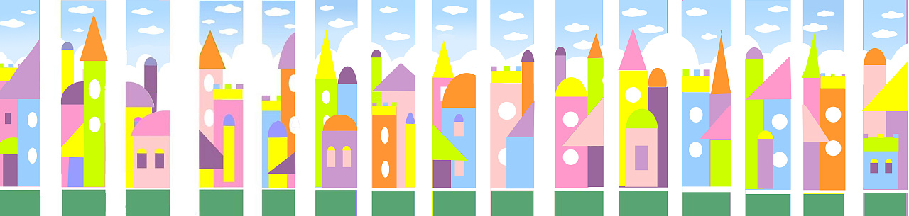 济南墙绘|幼儿园墙绘|卡通城堡|单色色块