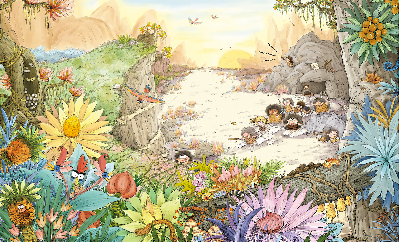 儿童科普绘本原始人的一天