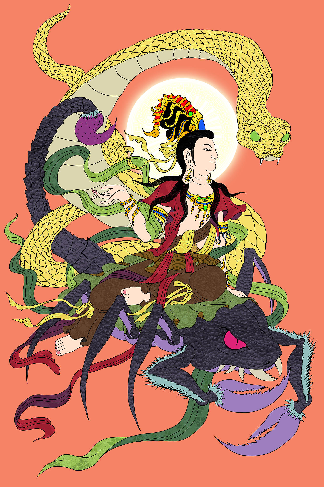 三十三观音----岩户观音（图ZNTA4NTAyMzY=） - 游戏原画 - 站酷设计师超级无敌红蛋蛋原创素材 - 站酷ZCOOL