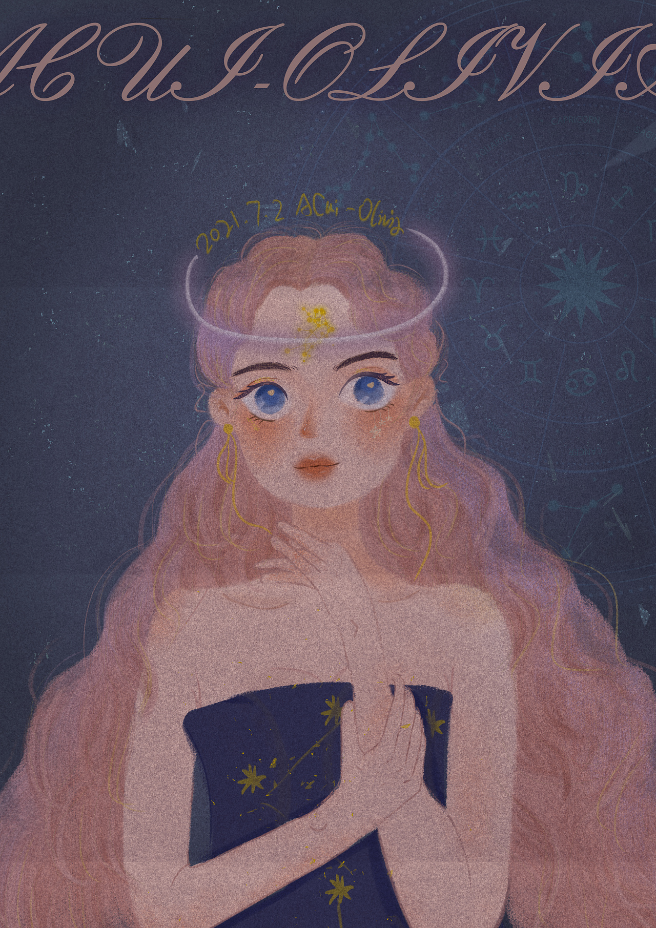 【十二星座】水瓶座-原创插画