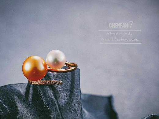 戒指，珍珠，静物摄影。