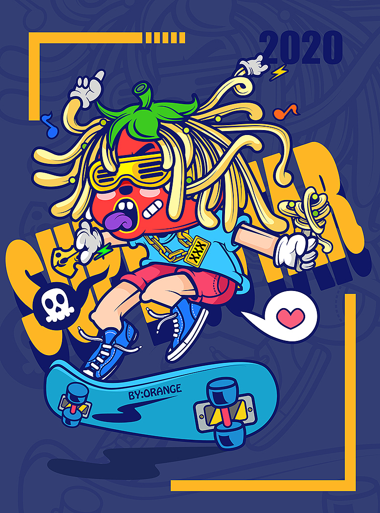 番茄狂想曲潮流插画ヾ(◍°∇°◍)ﾉﾞ（图ZMTk4MDA2OTQw） - 新锐潮流插画 - 站酷设计师Yolo橘大仙原创素材 - 站酷ZCOOL