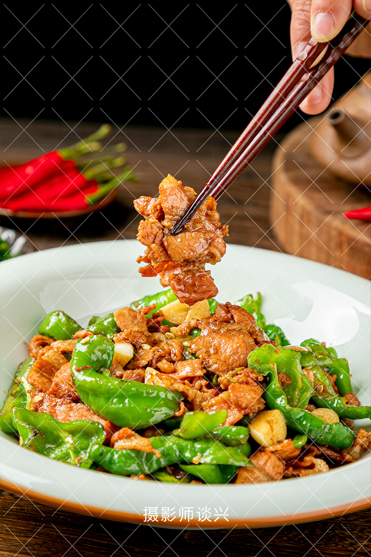 辣椒炒肉,小笋,脆肚尖半成品菜美食拍摄|摄影|美食摄影|会炒菜的谈