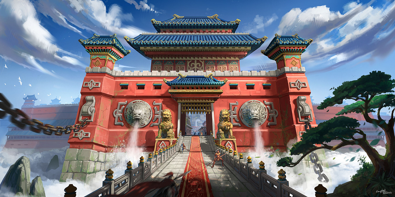 城门|插画|游戏原画|疯伯爵_原创作品-站酷zcool