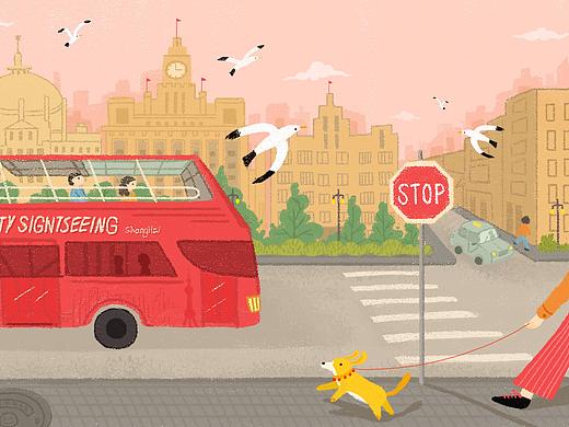 The scenery of shanghai（个人主页-ZMzUwNTI3NzI=） - 商业插画 - 站酷设计师像只笨拙的大象原创素材 - 站酷ZCOOL