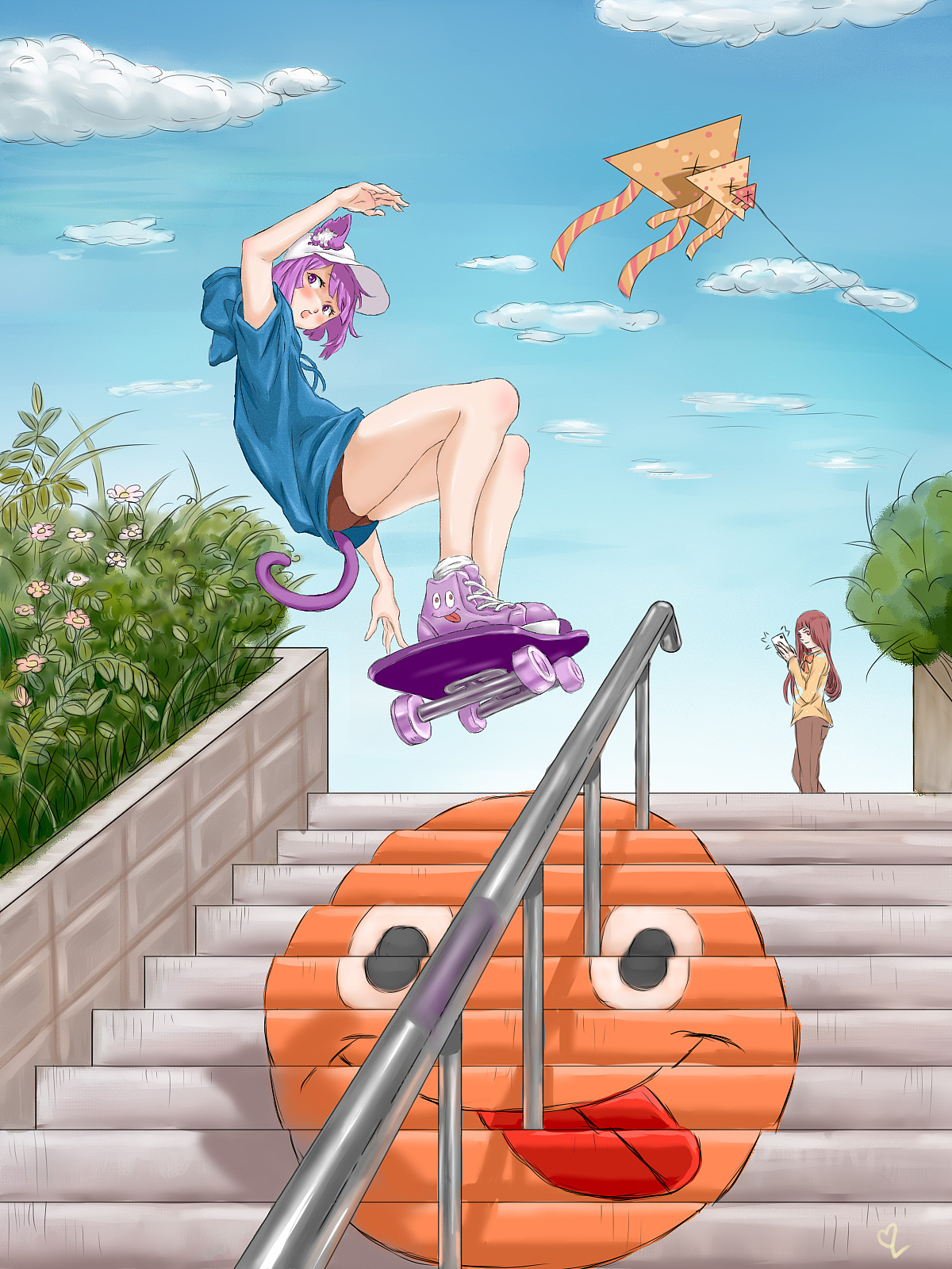 滑板少女|动漫|其他动漫|大河君_原创作品-站酷zcool