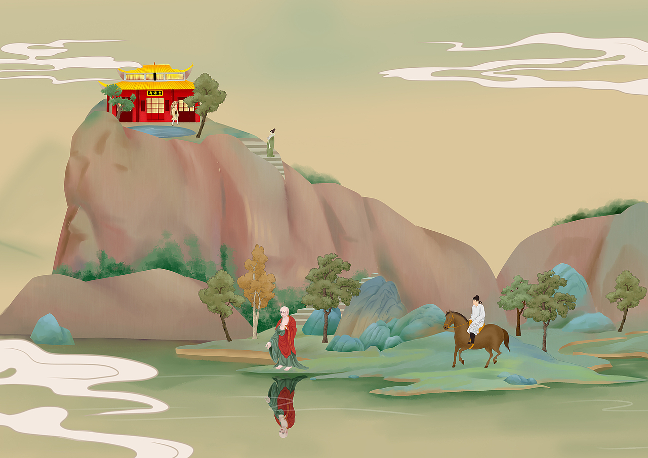 九仙二佛（图ZMjA5OTUzMDA0） - 艺术插画 - 站酷设计师木一橙原创素材 - 站酷ZCOOL