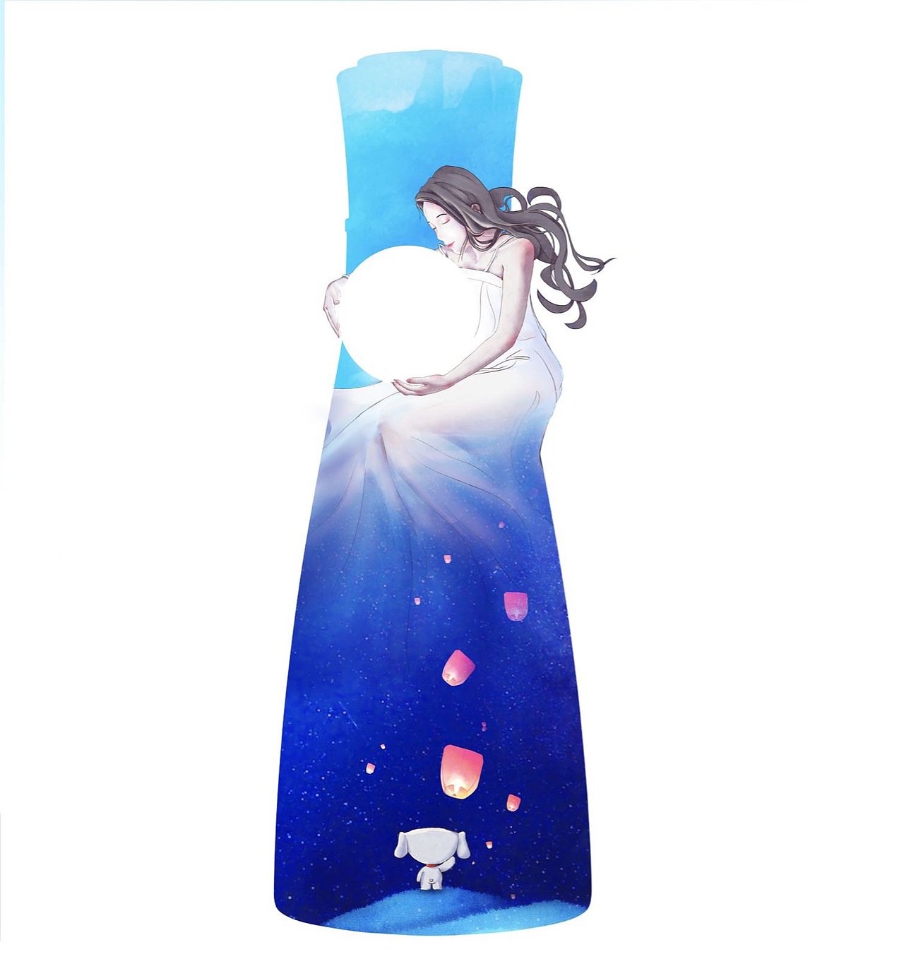 18年做的一款蓝月亮中秋活动的瓶中画的包装,没有上线