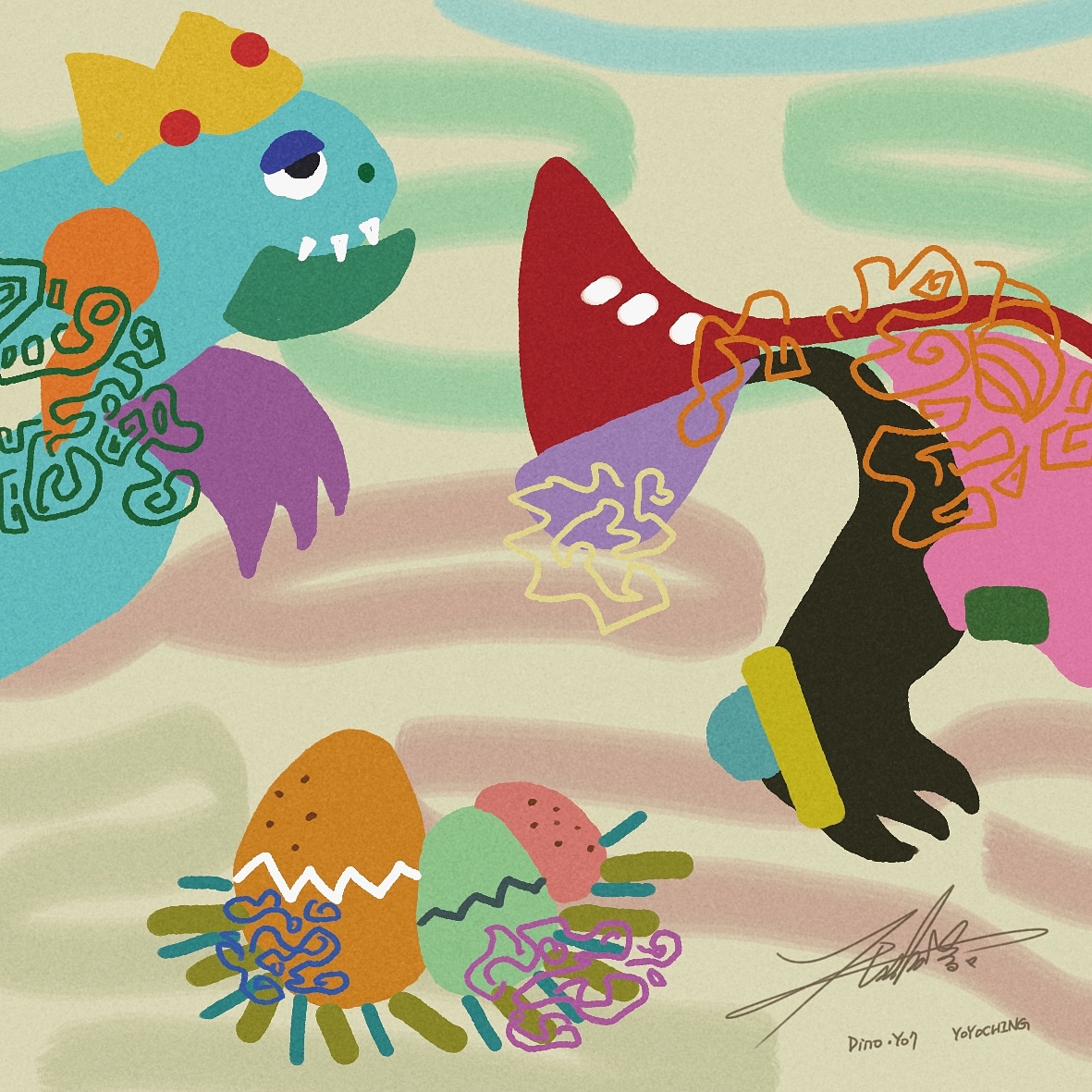 疊色塊塊-恐龍世界的每個角落