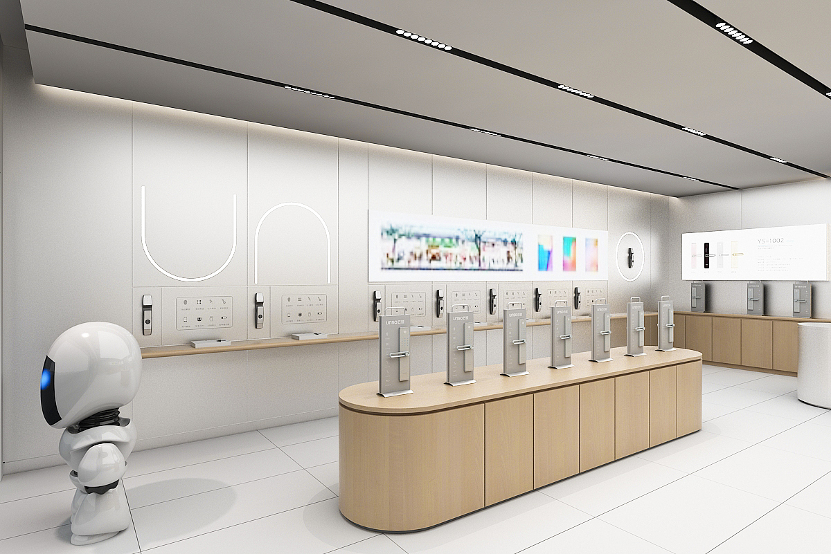 云硕指纹锁专卖店设计——红勾品牌策划