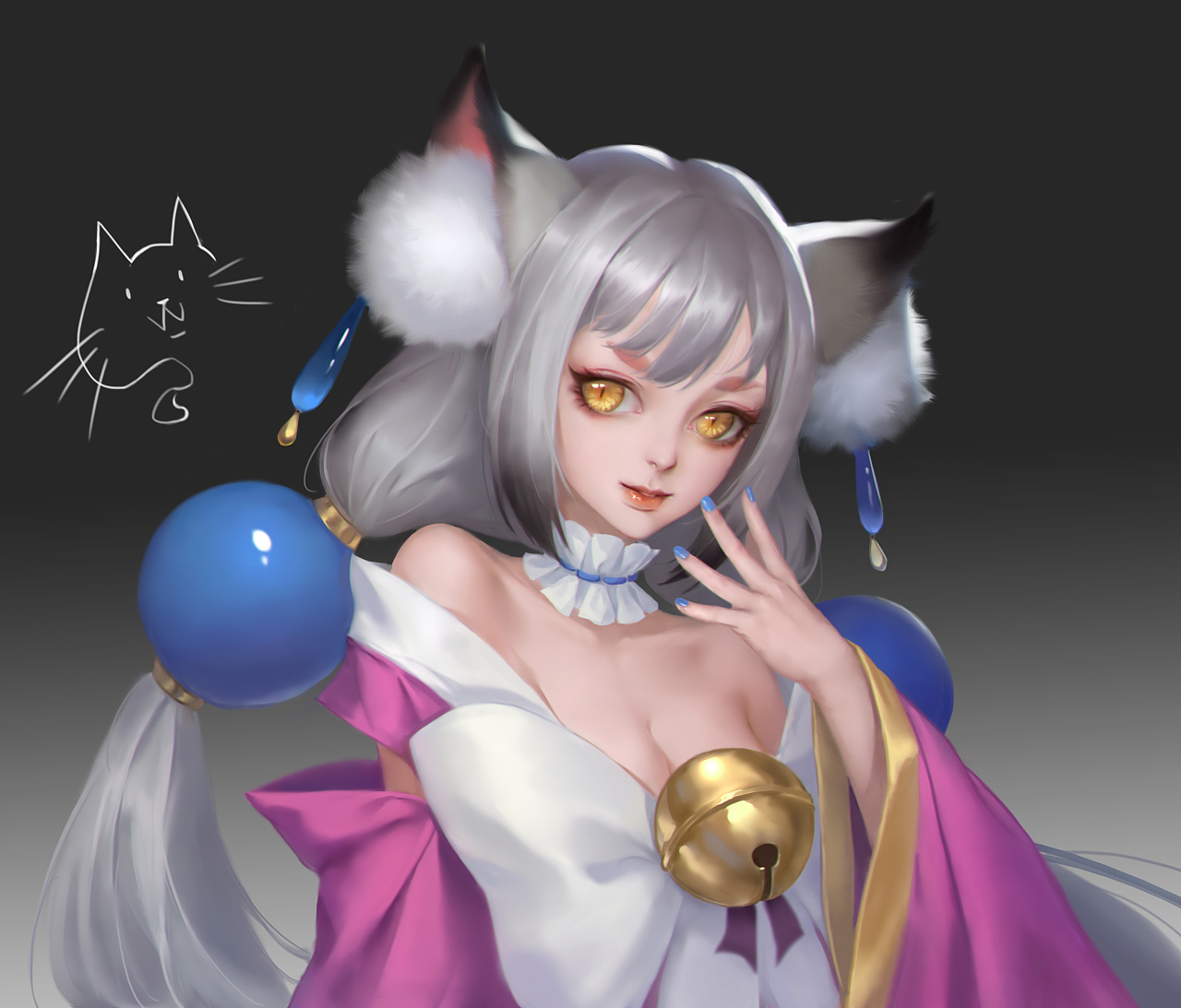 阴阳师猫掌柜同人|插画|游戏原画|羽灰白 - 原创作品 - 站酷 (zcool)