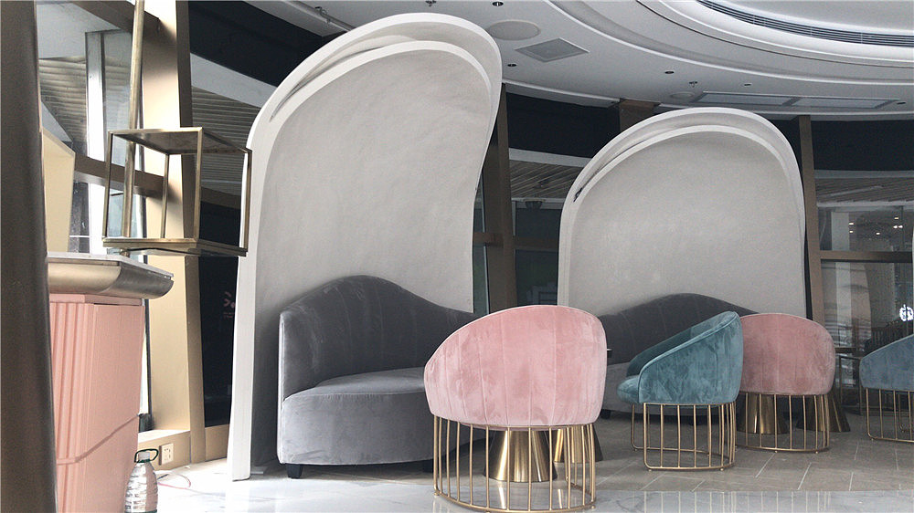 巴适潮流玻璃钢养生馆美容院高级背景墙雕塑卡座装饰