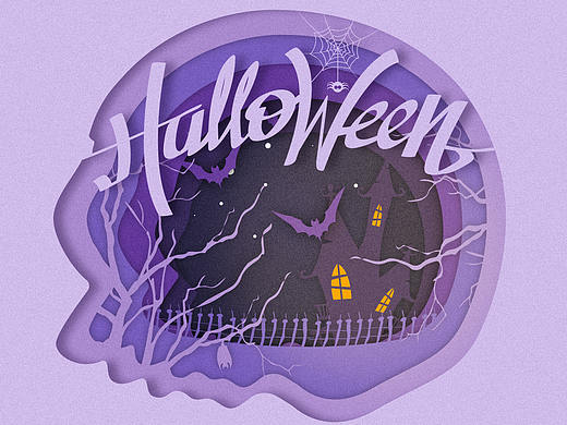 英文手绘字&剪纸风