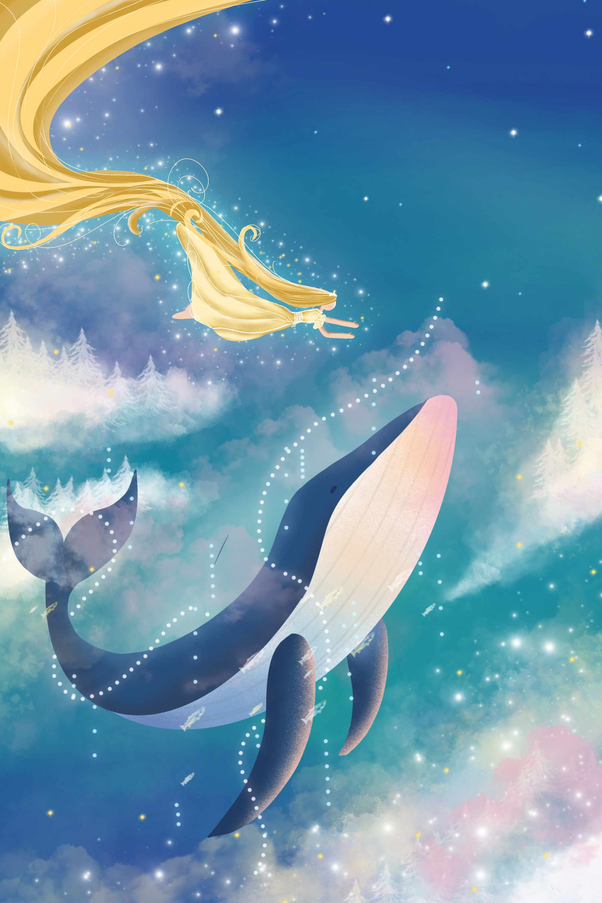 动漫海洋鲸鱼梦幻图片图片