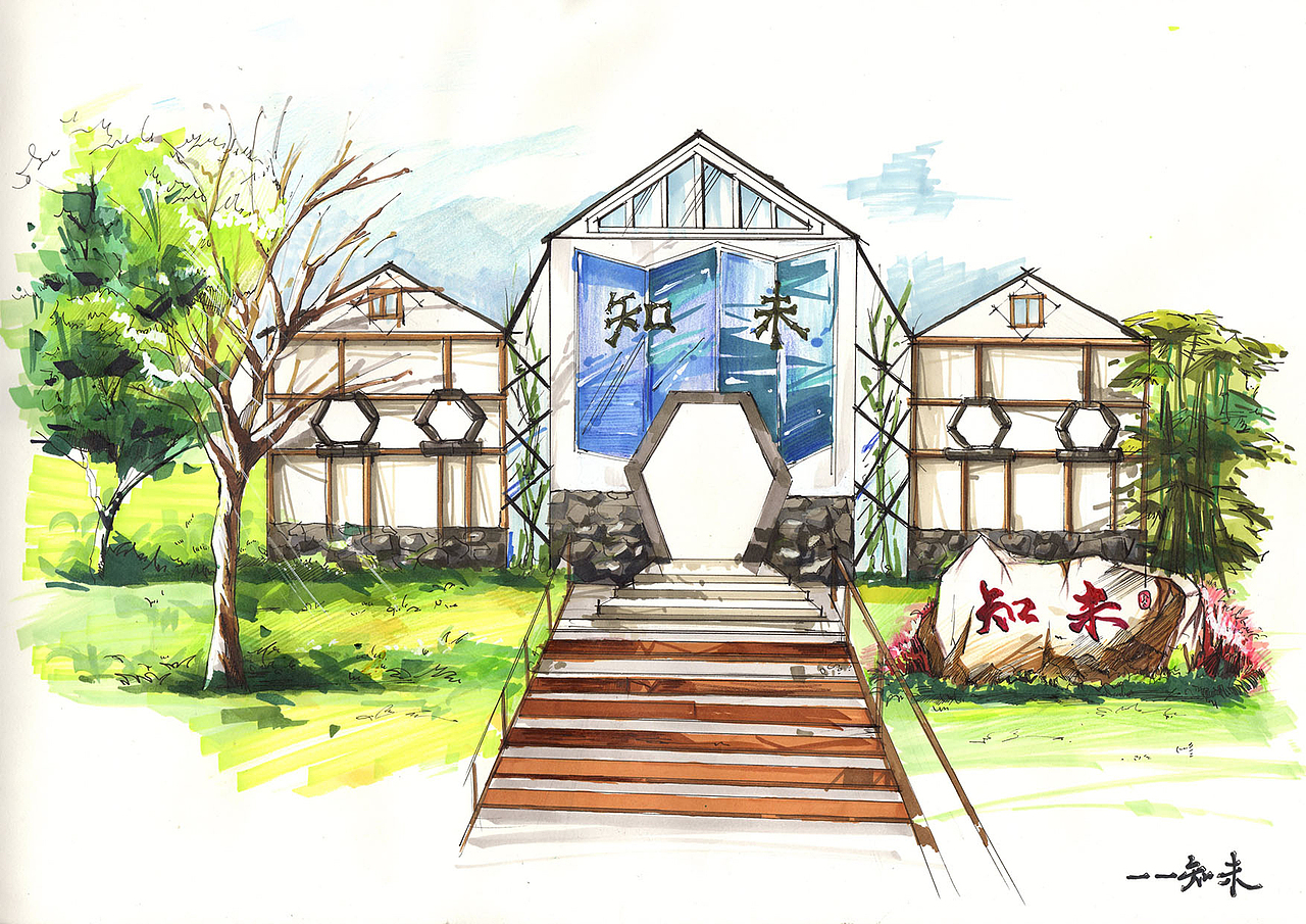 民居建筑-手绘作品2
