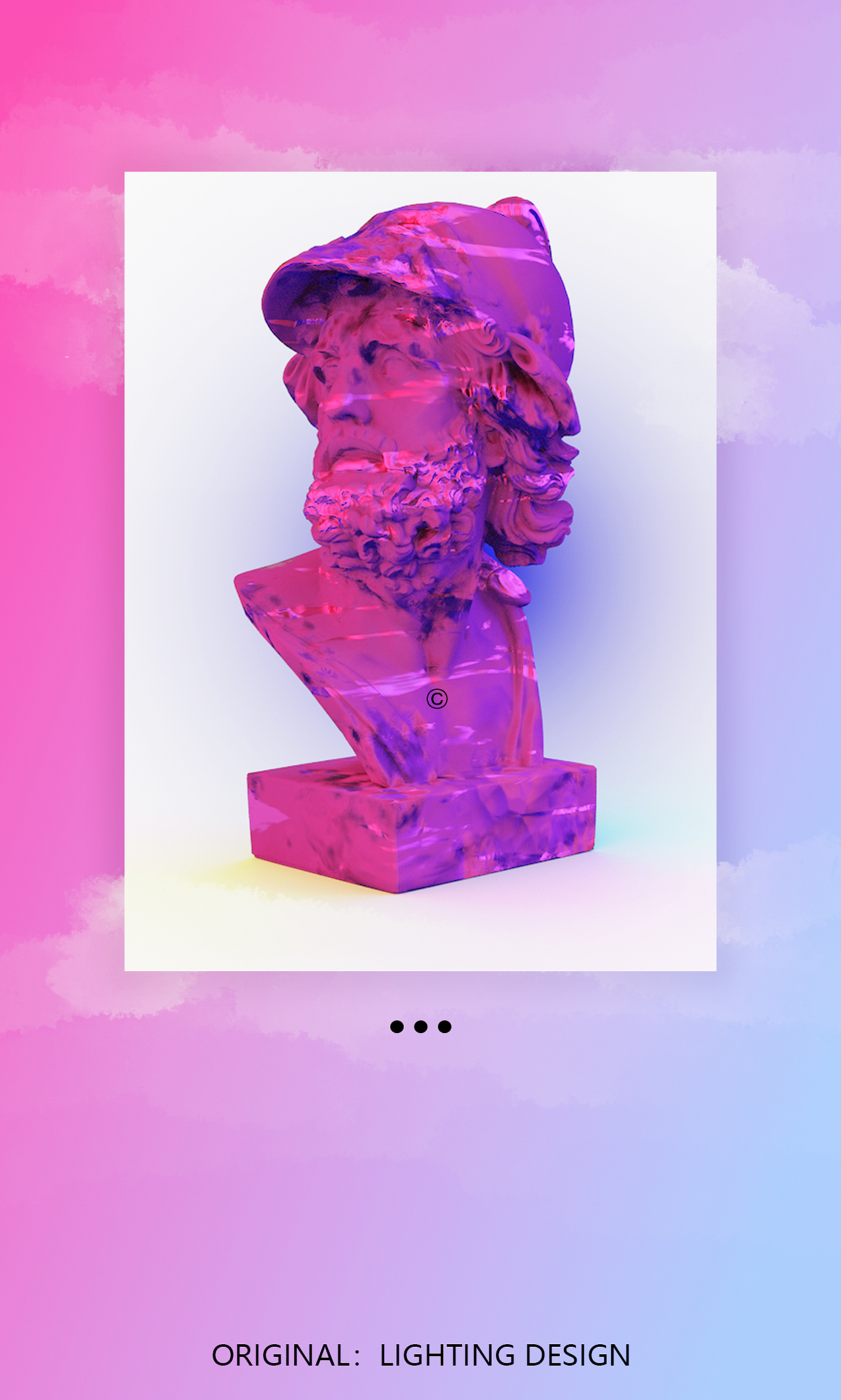 原创作品三维其他三维蒸汽波朋克石膏像孔令郑魔域系列角色雕像116村