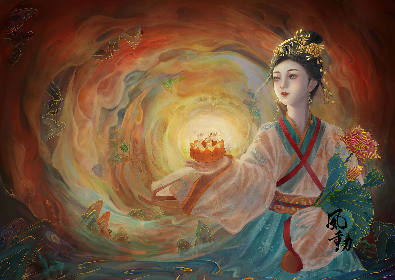 一莲托生（图ZMjgxNDg0MTk2） - 商业插画 - 站酷设计师风风风动原创素材 - 站酷ZCOOL