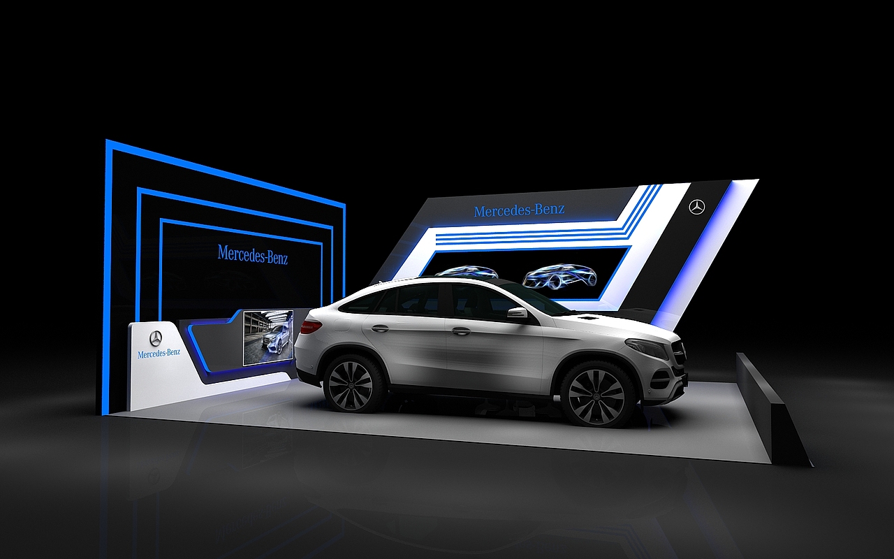 奔驰交车区设计3d效果图