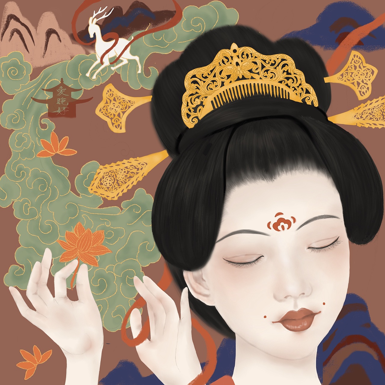古风人物（图ZMjcxNzMwODY4） - 艺术插画 - 站酷设计师插画爱晚婷原创素材 - 站酷ZCOOL