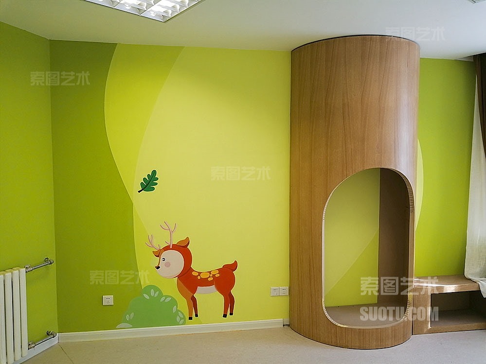 青岛墙体彩绘-学校教育-卡通色块主题（图ZMjY0MDM5NTAw） - 绘画 - 站酷设计师索图雕塑原创素材 - 站酷ZCOOL