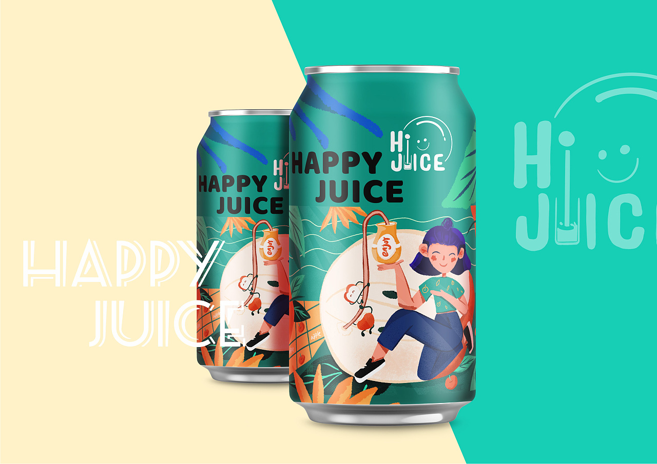 果汁饮品创意插画包装