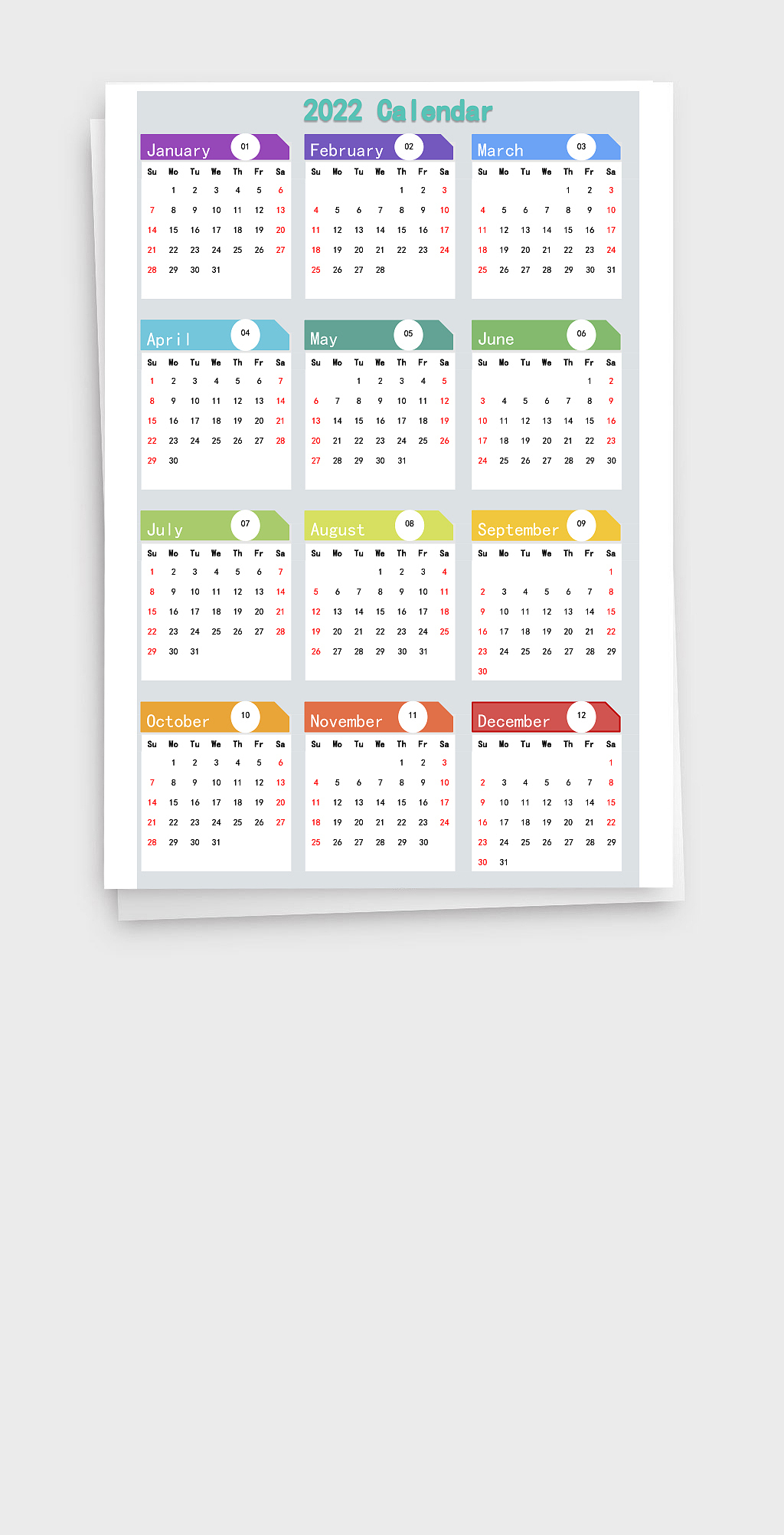 彩色时尚日历万年历查询表Excel表格（图ZMjY0MDEyOTQ0） - 其他平面 - 站酷设计师U豚趣原创素材 - 站酷ZCOOL