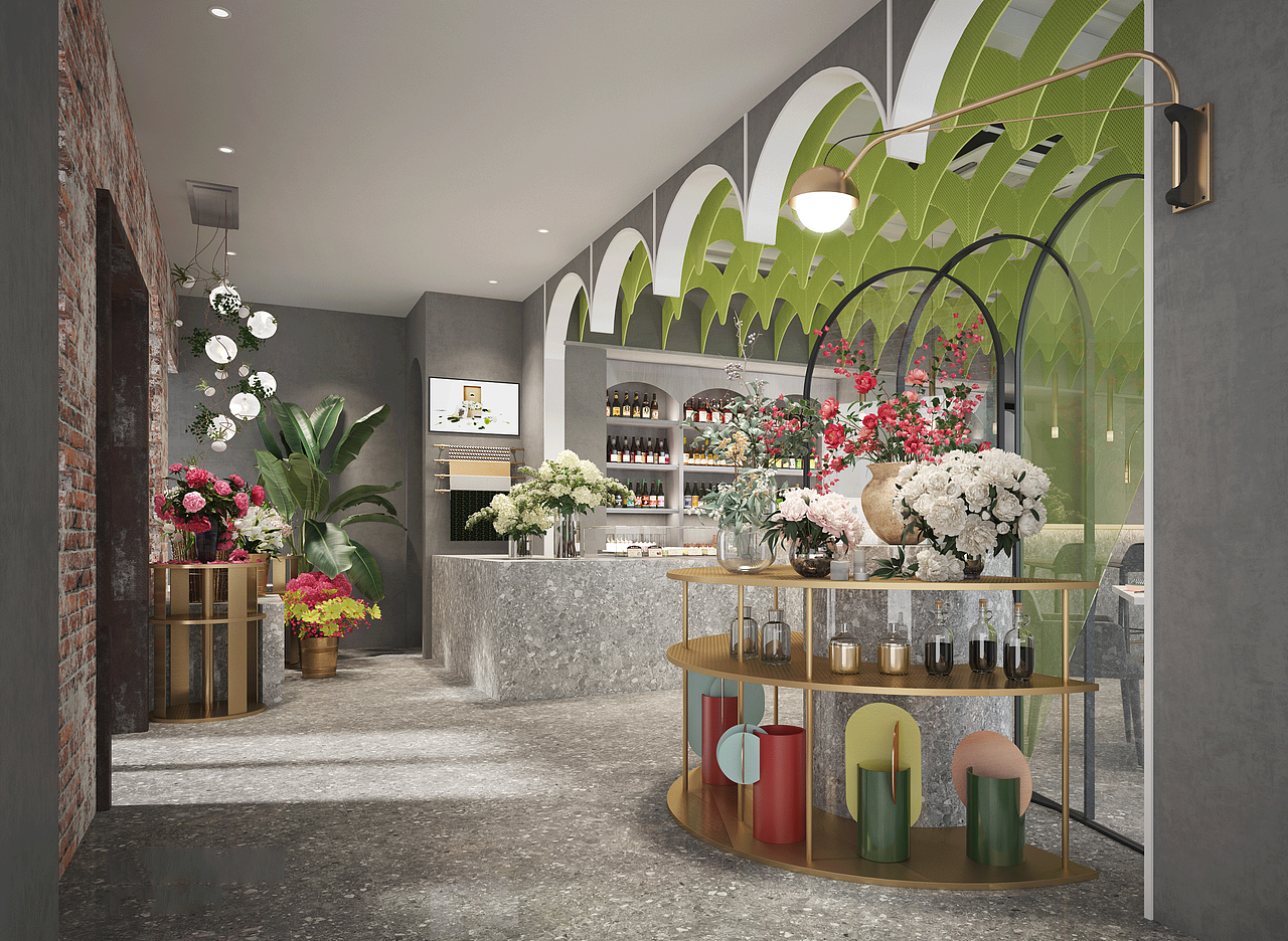 现代--有你餐厅效果图——工装