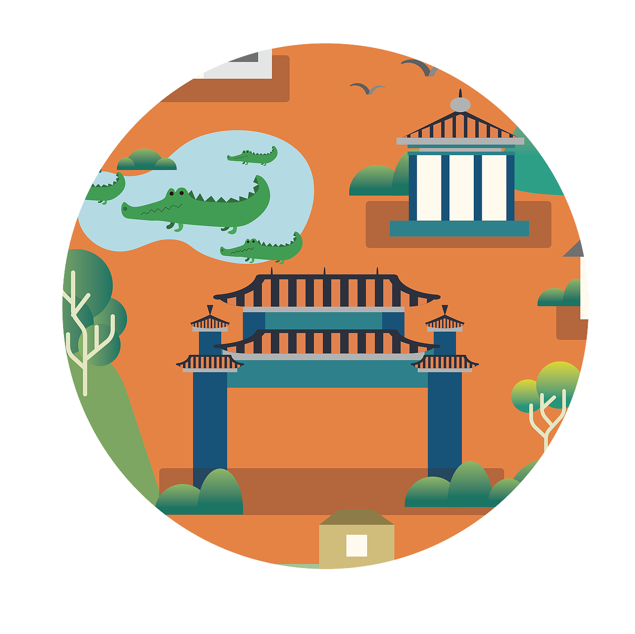 插画地图——长兴（图ZMTk4NDY5MjUy） - 概念设定 - 站酷设计师圆小小原创素材 - 站酷ZCOOL